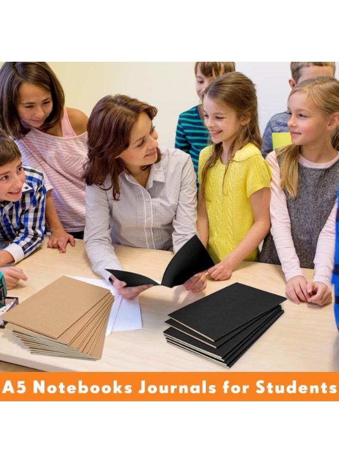 دوغي 10 قطع A5 مجموعة دفاتر الملاحظات A5 Softcover السائبة لكتابة مفكرة مكتب الرسم (5 بني و 5 أسود) - Image 5