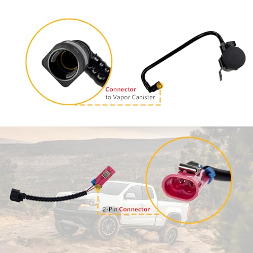 LLNSEAUTO Vapor Canister Vent Solenoid Valve w/Hose & Wire Harness | Fit for Chevrolet Chevy Colorado GMC Canyon Hummer H3 H3T Isuzu I-Series | OE# 10386359 20907779 25948082 911-070 - Image 3