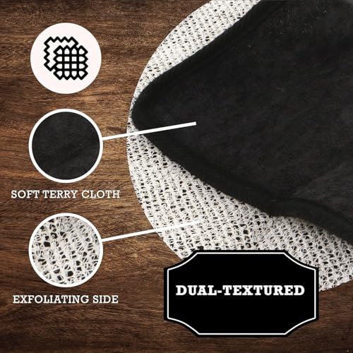 The Rustic Man Terry Wash Cloths for Face and Body, Dual-Sided Cleansing and Exfoliating Washcloths, Machine Wash, Black, 3 Count - Image 4