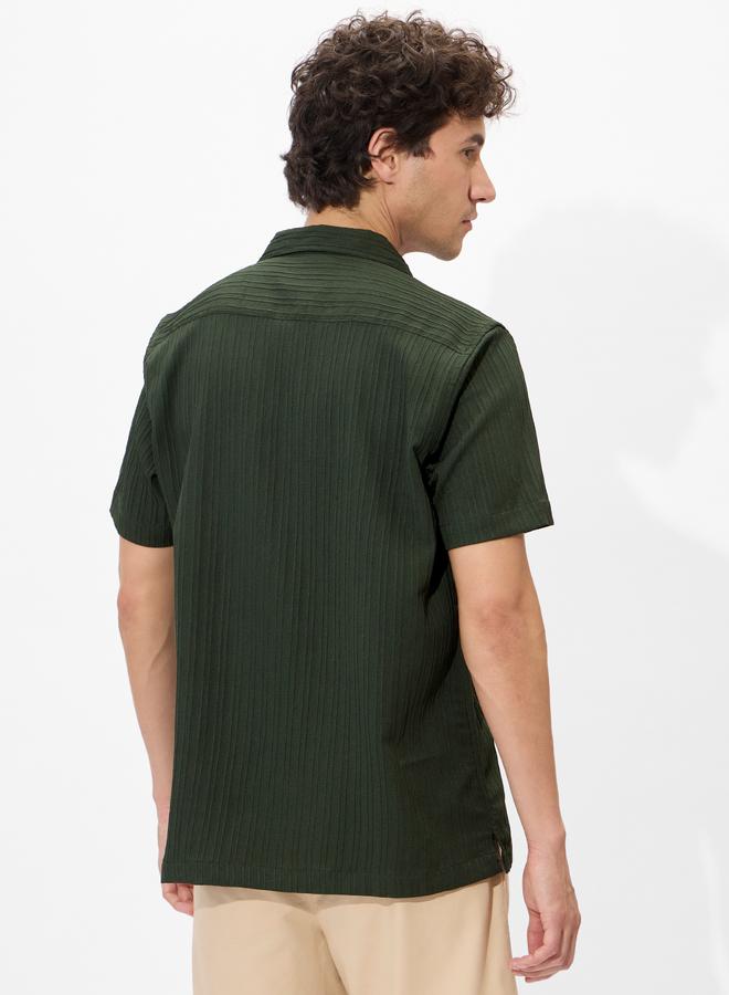 ذا سوليد ستور قميص بياقة ريزورت بنقشة بارزة - Image 4