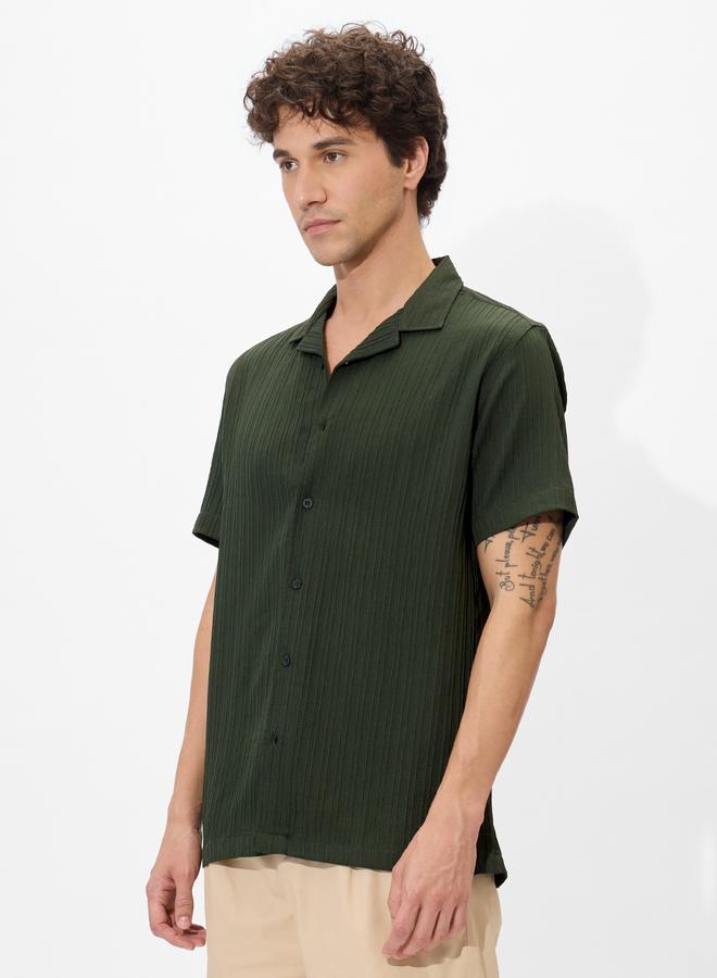 ذا سوليد ستور قميص بياقة ريزورت بنقشة بارزة - Image 3