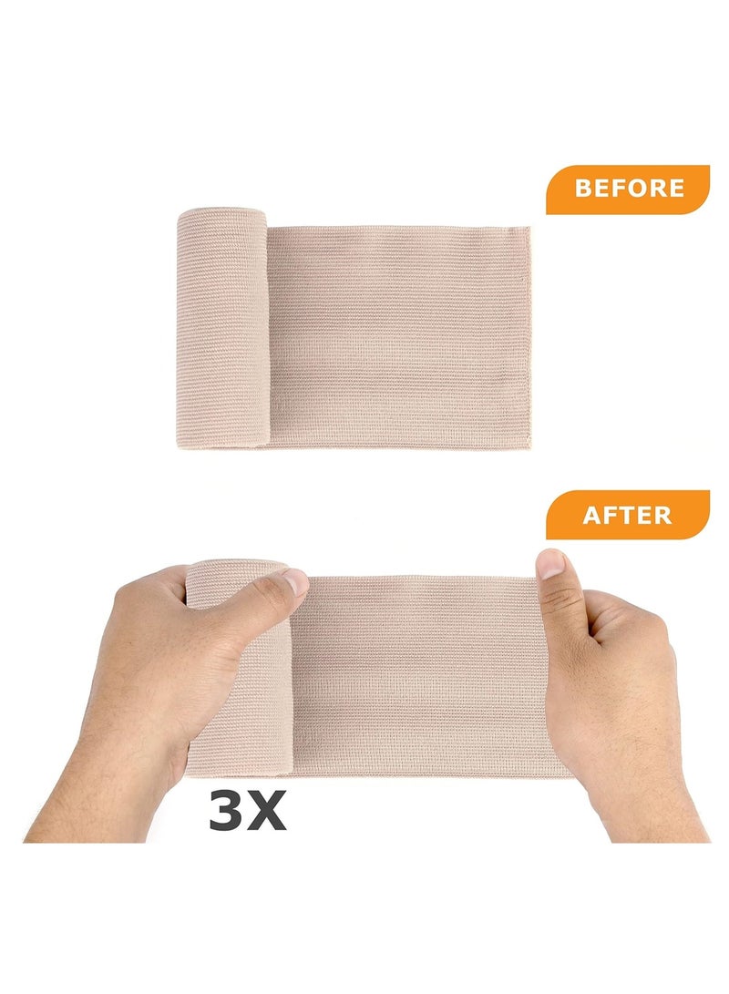 Elastic Bandage With Clips, Bandage Support For Post Injury Applications, Ankle, Foot, Wrist, Muscles And Joint, 3pcs - Image 2