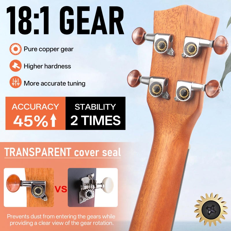 Kmise Professional Ukulele for Adult Beginner, Free Online Lesson 21 inch Soprano Mahogany Ukelele with Kids Ukele Bundle Starter Kit Gig Bag Case, Strap, Tuner, Nylon Strings, Book, Uke Gift Choice - Image 2