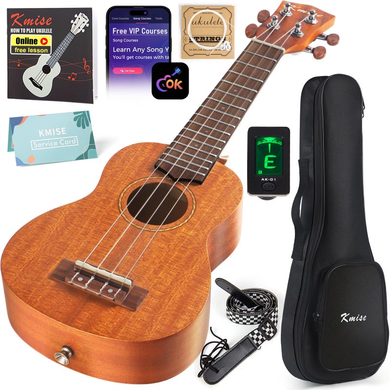 Kmise Professional Ukulele for Adult Beginner, Free Online Lesson 21 inch Soprano Mahogany Ukelele with Kids Ukele Bundle Starter Kit Gig Bag Case, Strap, Tuner, Nylon Strings, Book, Uke Gift Choice - Image 1