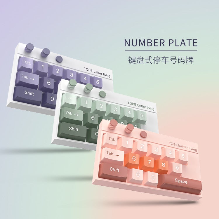 Car Temporary Parking Moving License Plate Keyboard Man Car Number Plate Creative Rotating Hidden Temporary Parking Sign - Image 5