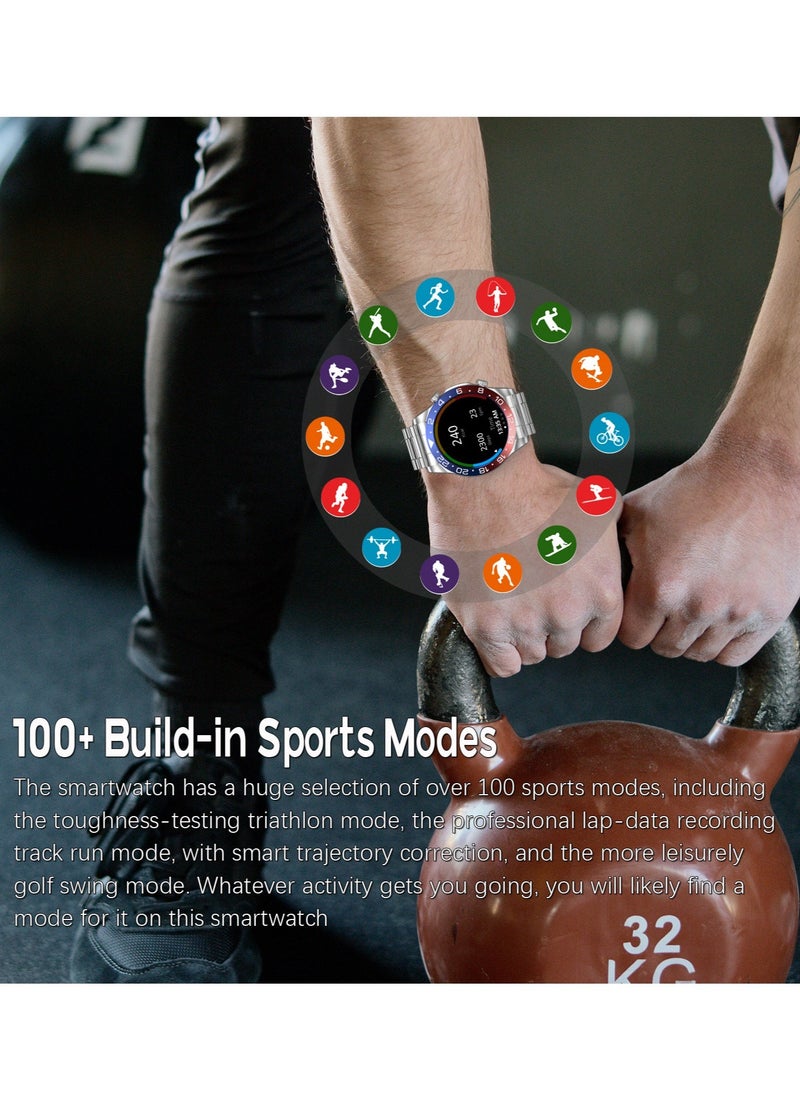 RollsTimi  - Men's Smartwatch 1.43" Amoled HD Full Touch Screen Fitness Tracker Heart Rate Blood Pressure Sleep Monitor Business Sports Smart Watch for Men - Image 1