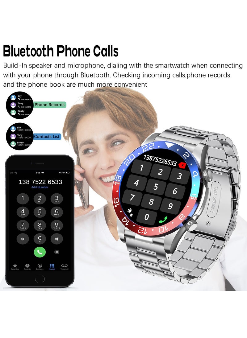 RollsTimi  - Men's Smartwatch 1.43" Amoled HD Full Touch Screen Fitness Tracker Heart Rate Blood Pressure Sleep Monitor Business Sports Smart Watch for Men - Image 1