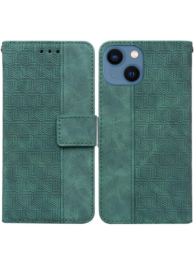 S-TOP Case For iPhone 14 Plus Geometric Embossed Leather Phone Case - Image 1