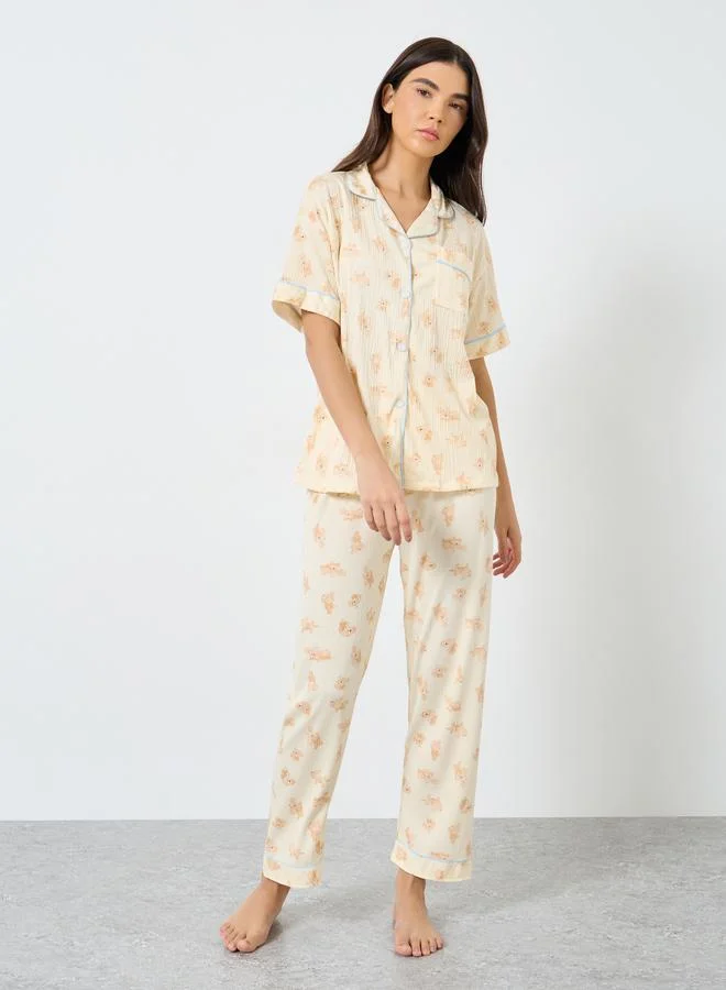 Take Two Take Two Pack of 3 - Bear Print Shirt, Shorts and Pyjama