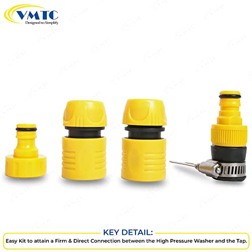 VMTC Tap Connector Kit 1/2" Compact: Quick Connector Pair, Tap Adapter for Gardening & High-Pressure Car Washers (Compatible With Karchre, Bosch, Black & Decker, Hübertt, and More) - Image 3