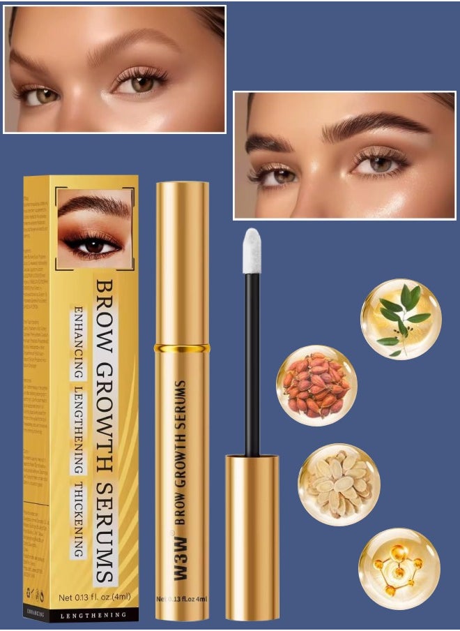 W3W - Eyebrow Enhancing Serum Eyebrow Growth Serum Nourishing Brow Serum Gentle No Irritating Lash Serum Gentle Formula Longer Fuller and Thicker Flexible Lashes Eyebrow Enhancer Serum 4ml - Image 1
