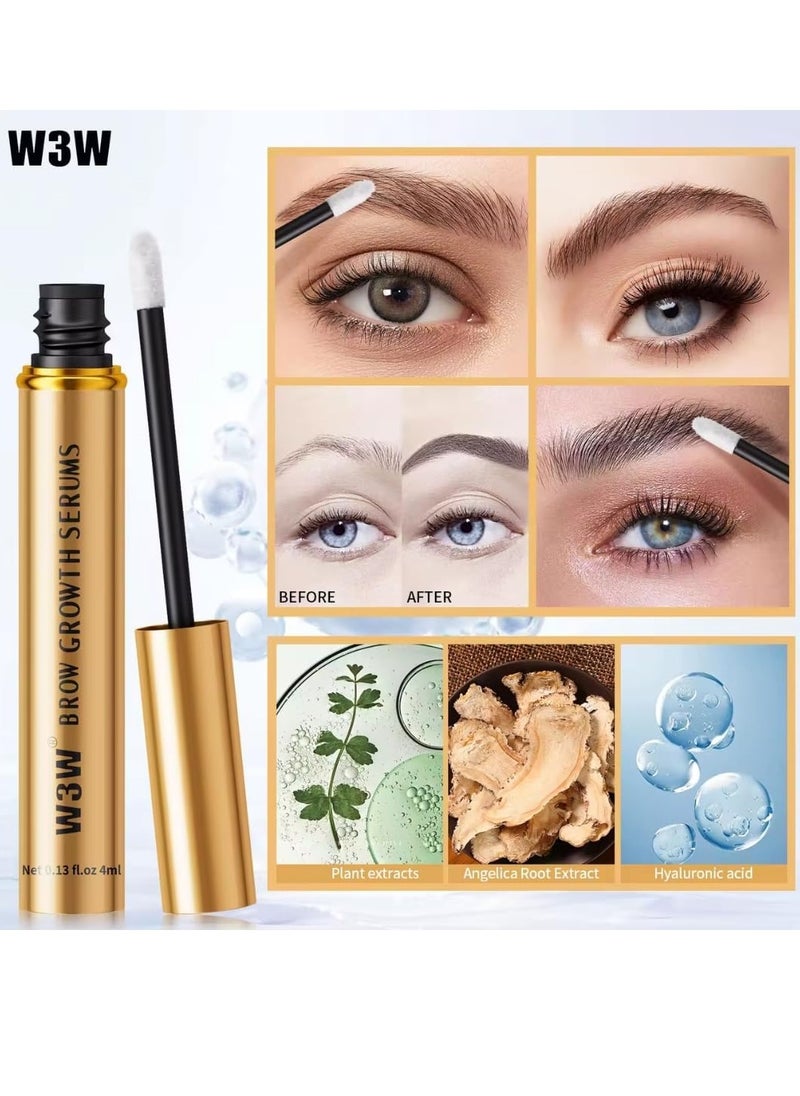 W3W - Eyebrow Enhancing Serum Eyebrow Growth Serum Nourishing Brow Serum Gentle No Irritating Lash Serum Gentle Formula Longer Fuller and Thicker Flexible Lashes Eyebrow Enhancer Serum 4ml - Image 1