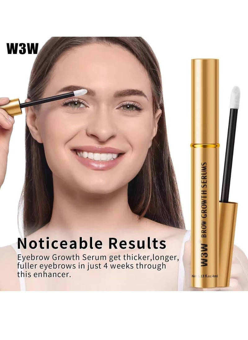 W3W - Eyebrow Enhancing Serum Eyebrow Growth Serum Nourishing Brow Serum Gentle No Irritating Lash Serum Gentle Formula Longer Fuller and Thicker Flexible Lashes Eyebrow Enhancer Serum 4ml - Image 1