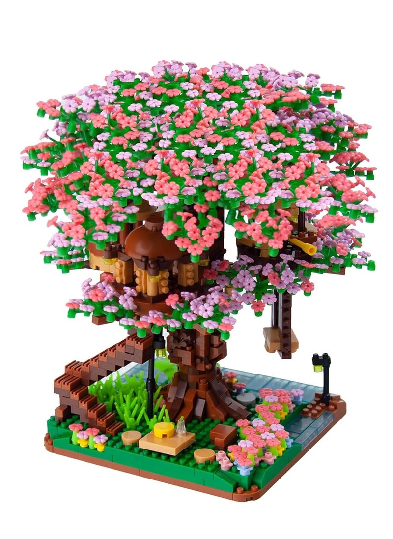 KASTWAVE Mini Cherry Blossom Treehouse Bonsai Tree Building Blocks Set, Sakura Botanical Collection Building Set for Adults, 14+ Teens, Home Decor Accessories, 2008 Pcs  - Image 1