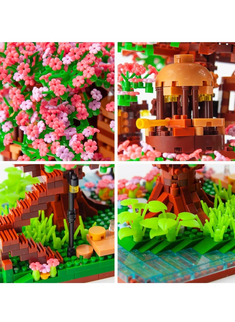 KASTWAVE Mini Cherry Blossom Treehouse Bonsai Tree Building Blocks Set, Sakura Botanical Collection Building Set for Adults, 14+ Teens, Home Decor Accessories, 2008 Pcs  - Image 4