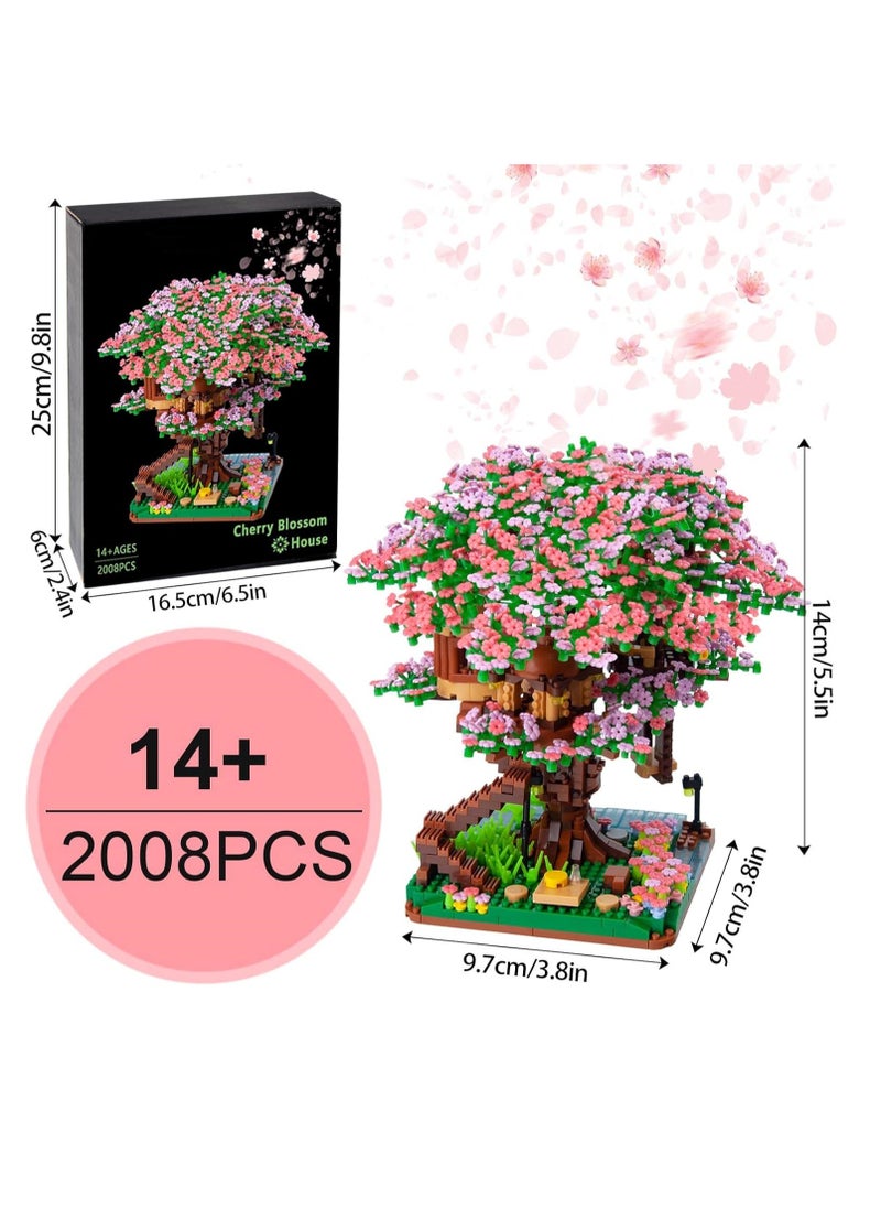 KASTWAVE Mini Cherry Blossom Treehouse Bonsai Tree Building Blocks Set, Sakura Botanical Collection Building Set for Adults, 14+ Teens, Home Decor Accessories, 2008 Pcs  - Image 3