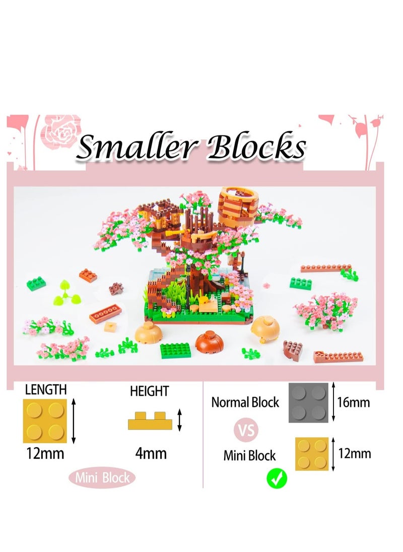 KASTWAVE Mini Cherry Blossom Treehouse Bonsai Tree Building Blocks Set, Sakura Botanical Collection Building Set for Adults, 14+ Teens, Home Decor Accessories, 2008 Pcs  - Image 2