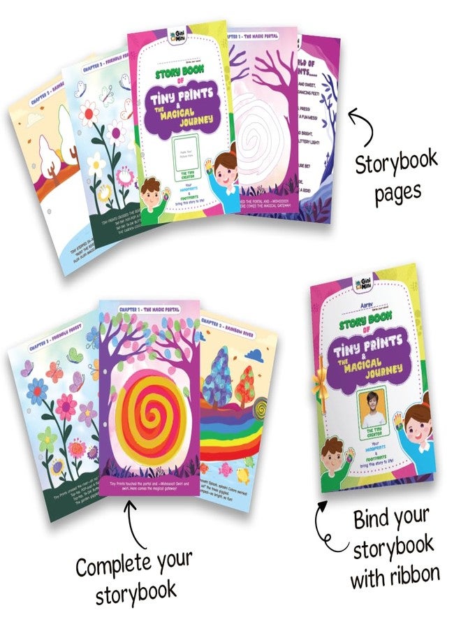 GiniMini Tiny Prints and The Magical Journey Art & Craft Kit for Kids 3-5 | 10 Story-Based Activities, Fingerprint Painting, Stickers, DIY Scrapbook | Creative Gift for Preschoolers - Image 4