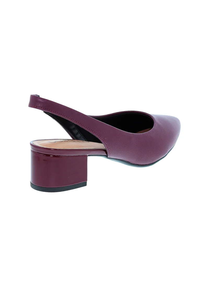 Beira Rio Wine Mid Heels Shoes for Women – Classic Mid Heel Pumps for Girls & Ladies Office Wear for Women | Best Price UAE