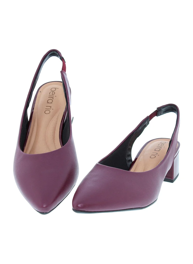 Beira Rio Wine Mid Heels Shoes for Women – Classic Mid Heel Pumps for Girls & Ladies Office Wear for Women | Best Price UAE