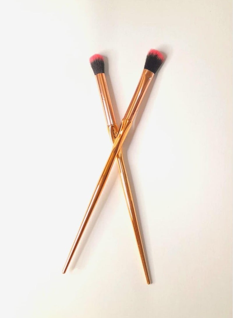 Luxury Eye Makeup Brush Set - Synthetic Eyeshadow, Concealer, Eyeliner Blending Brushes (2 Pieces) - Image 2