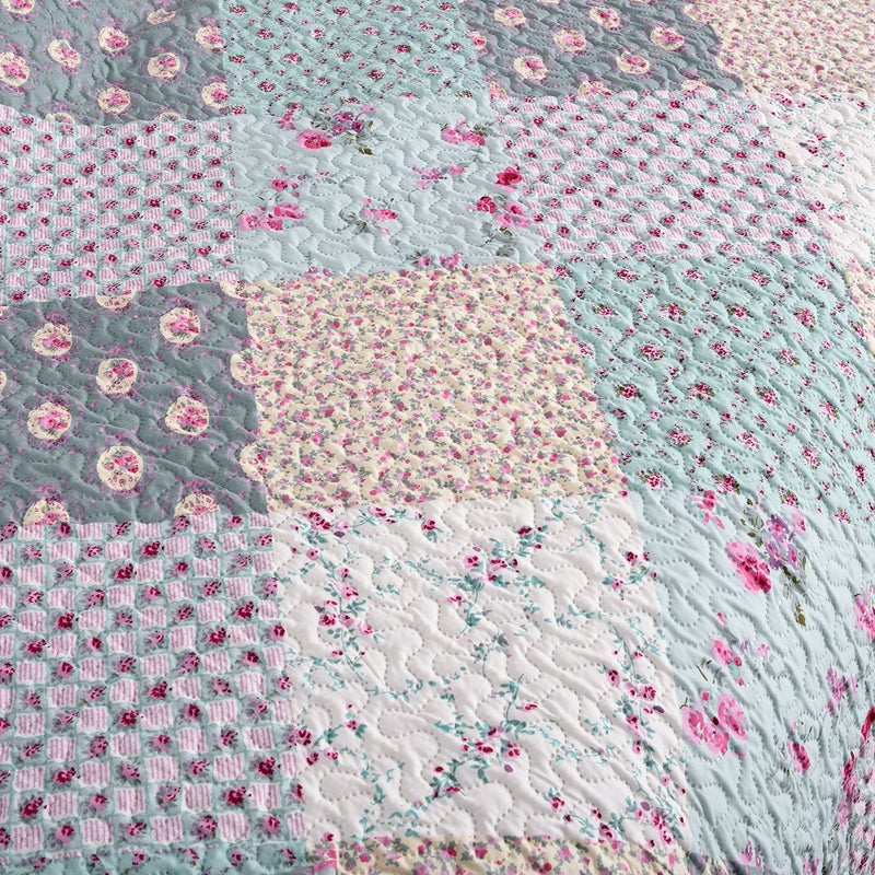 JML Quilt Set - Queen Size Quilt Sets with Shams - 3 Pieces - All Season Lightweight Soft Printed Pattern Bedding Bedspread Coverlet Set - Image 5