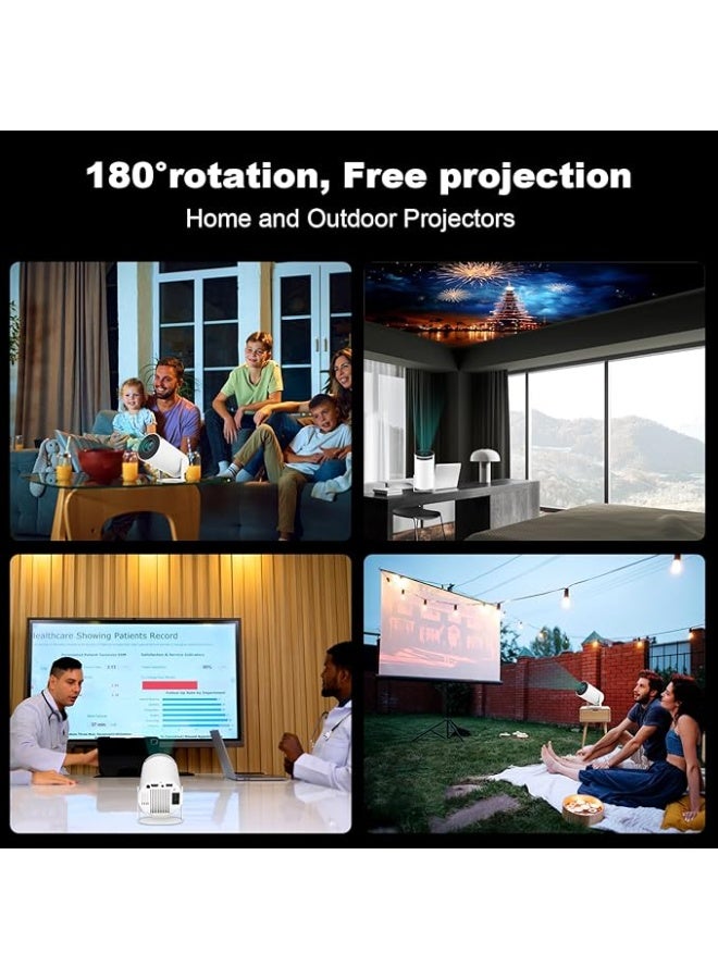 جهاز عرض ألعاب ومسرح منزلي محمول 2 في 1 مع نظام أندرويد مدمج، دعم 4K فائق الدقة، واي فاي - أبيض - Image 3