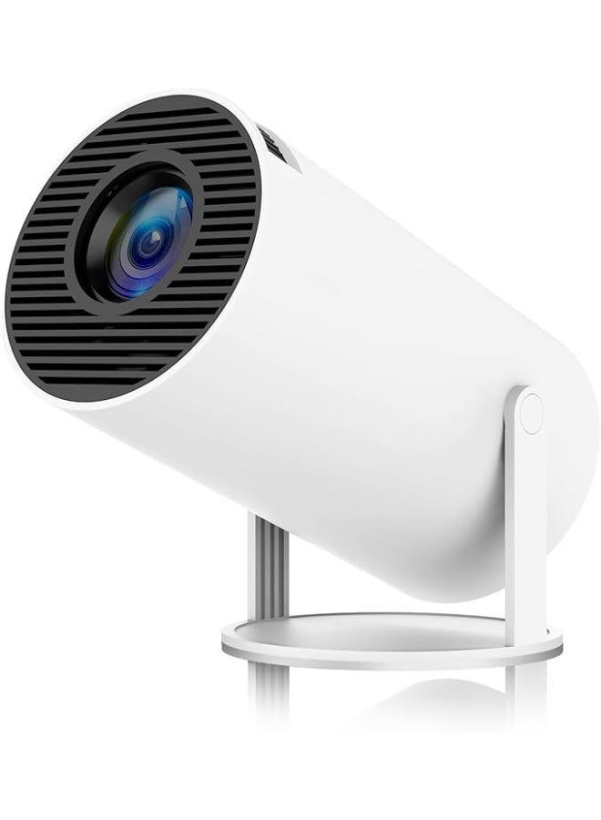 جهاز عرض ألعاب ومسرح منزلي محمول 2 في 1 مع نظام أندرويد مدمج، دعم 4K فائق الدقة، واي فاي - أبيض - Image 1