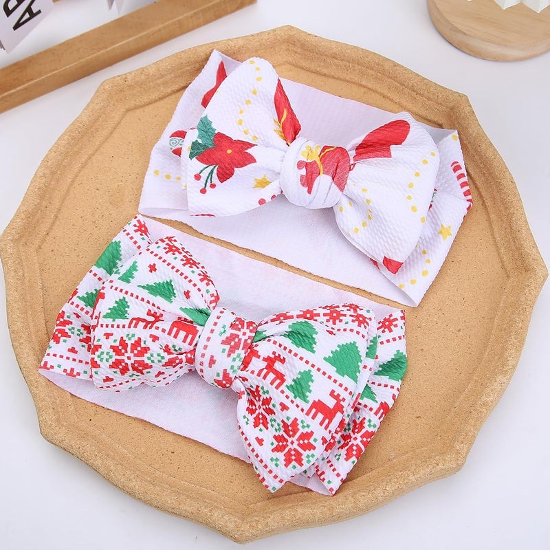 KIDOCHEESE Christmas Baby Headbands with Big Bows - Image 5