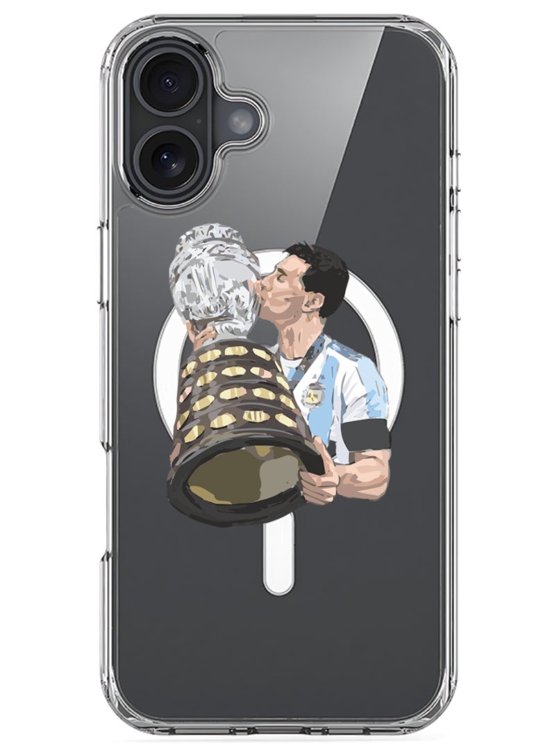 Theodor iPhone 16 Plus Magsafe Magnetic Case for iPhone Compatible with Wireless Charging, Shockproof Phone Bumper Cover - Messi - Image 1