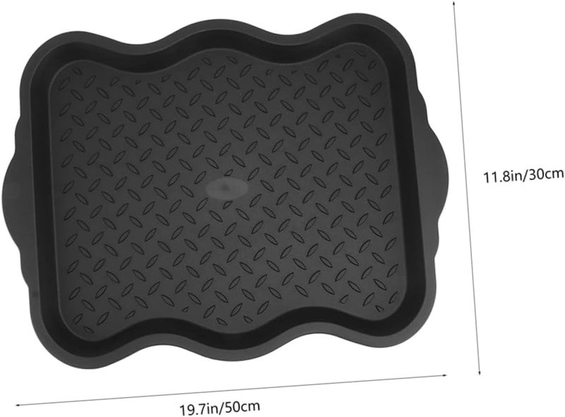 YARNOW 2pcs Shoe Trays for Use Versatile Utility Mats for Boots Pet Feeding and Flower Pots Black Shoe Storage - Image 2