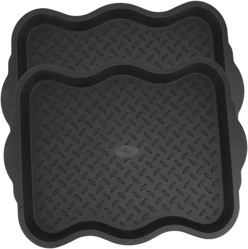 YARNOW 2pcs Shoe Trays for Use Versatile Utility Mats for Boots Pet Feeding and Flower Pots Black Shoe Storage - Image 1