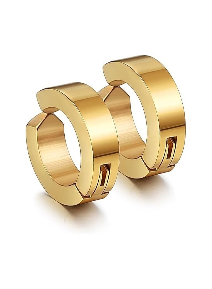 Fayrouz Jewellery Fayrouz Jewelry Small Hoop Earrings Without Piercing Stainless Steel Huggie Earrings for Men and Women Earrings for Men and Women  - Image 1