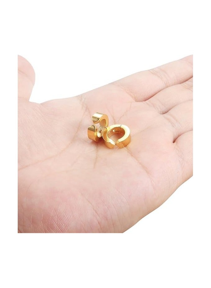 Fayrouz Jewellery Fayrouz Jewelry Small Hoop Earrings Without Piercing Stainless Steel Huggie Earrings for Men and Women Earrings for Men and Women  - Image 3
