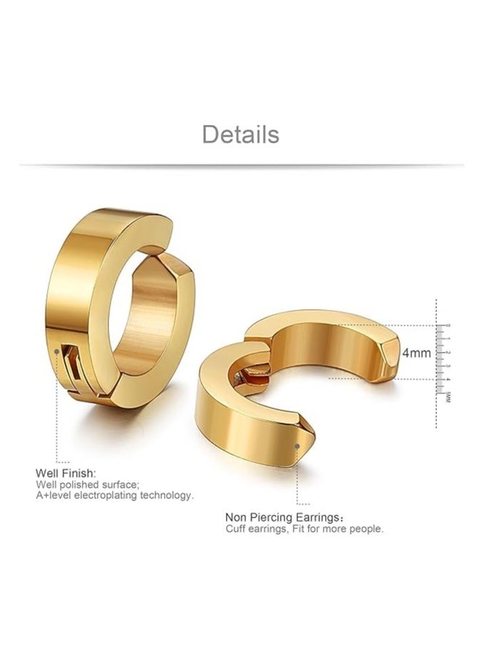 Fayrouz Jewellery Fayrouz Jewelry Small Hoop Earrings Without Piercing Stainless Steel Huggie Earrings for Men and Women Earrings for Men and Women  - Image 5