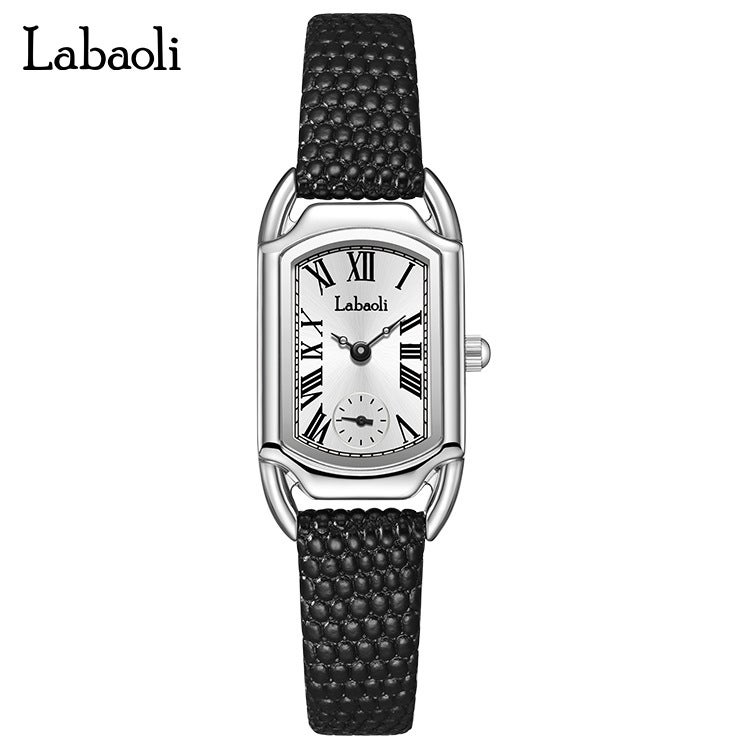 Labaoli "Little Sugar Cube" Roman Numeral Leather Strap Women's Watch - Vintage Fashion Quartz Wristwatch - Image 1