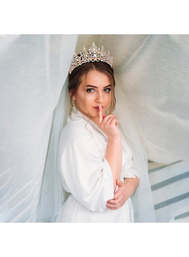 كوسايد تيجان ذهبية من COCIDE للنساء، تيجان للبنات، تاج الملكة والأميرة، تاج حفلات الزفاف، زي الهالوين، إكسسوارات وصيفات العروس، مقاس واحد، ذهبي AB، نوع المشط - Image 3