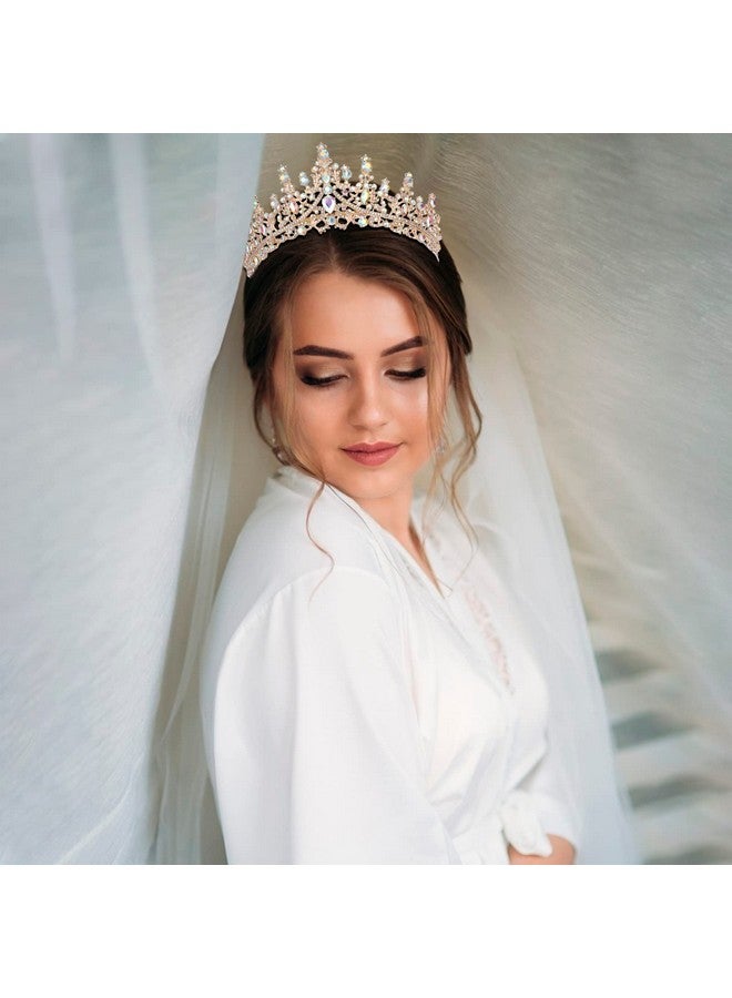 كوسايد تيجان ذهبية من COCIDE للنساء، تيجان للبنات، تاج الملكة والأميرة، تاج حفلات الزفاف، زي الهالوين، إكسسوارات وصيفات العروس، مقاس واحد، ذهبي AB، نوع المشط - Image 4