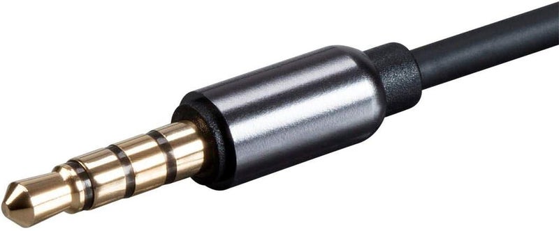 Monoprice Auxiliary Audio Cable - 3.5mm TRRS, Gold Plated, 6 Feet, Black - Onyx Series - Image 2