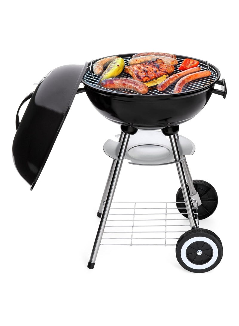 DubaiGallery Kettle Barbecue - Bbq Grill Outdoor Charcoal Patio Cooking Portable Round Picnic | For Camping Picnic Garden | Bakelite Handle | Wheels Portbale - Image 1
