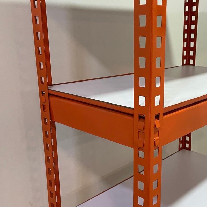 STOREMARK STOREMARK Orange 3Tier Metal RackSize 30X1225X245 Inches Adjustable Engineered Wood Slabs with Powder Coated Body for Home Garrages Offices Kitchen and Industrial Uses  - Image 4