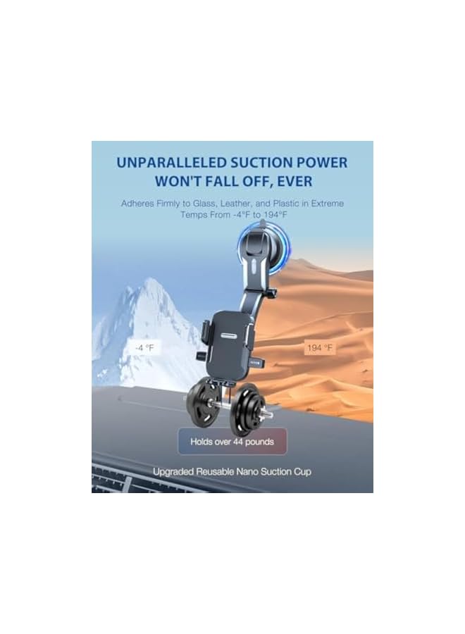 S-TOP Car Phone Holder, Windshield Dashboard Phone Holders, Universal Hands Free Automobile Cell Phone Holder, Stable on Bumpy Roads, Super Powerful Suction, Easy to Install, iPhone Series and Android Phone - Image 3