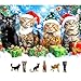 MINIWAN 500 Piece Christmas Cats Jigsaw Puzzle for Adults Festive Animal Winter Scene Holiday Puzzle with Letters on Back Vintage Fun Santa Hats Kitten Family Challenging Puzzles Game for Seniors Adults - Image 2