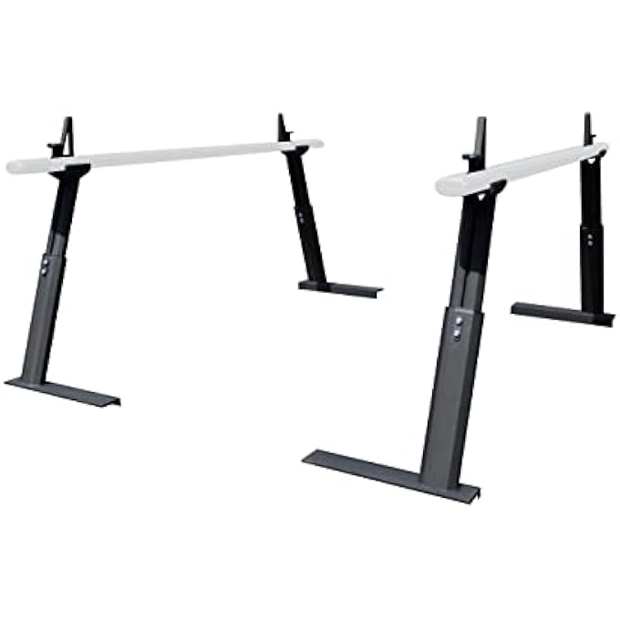 rayihni MaxxHaul Universal Aluminum Truck Ladder Lumber Pipe Contractor Rack 500 lb Capacity 17" to 28" Adjustable Height w/Mounting Clamps No-Drill Installation for Pickup Trucks - CrossBars Sold Separately - Image 1