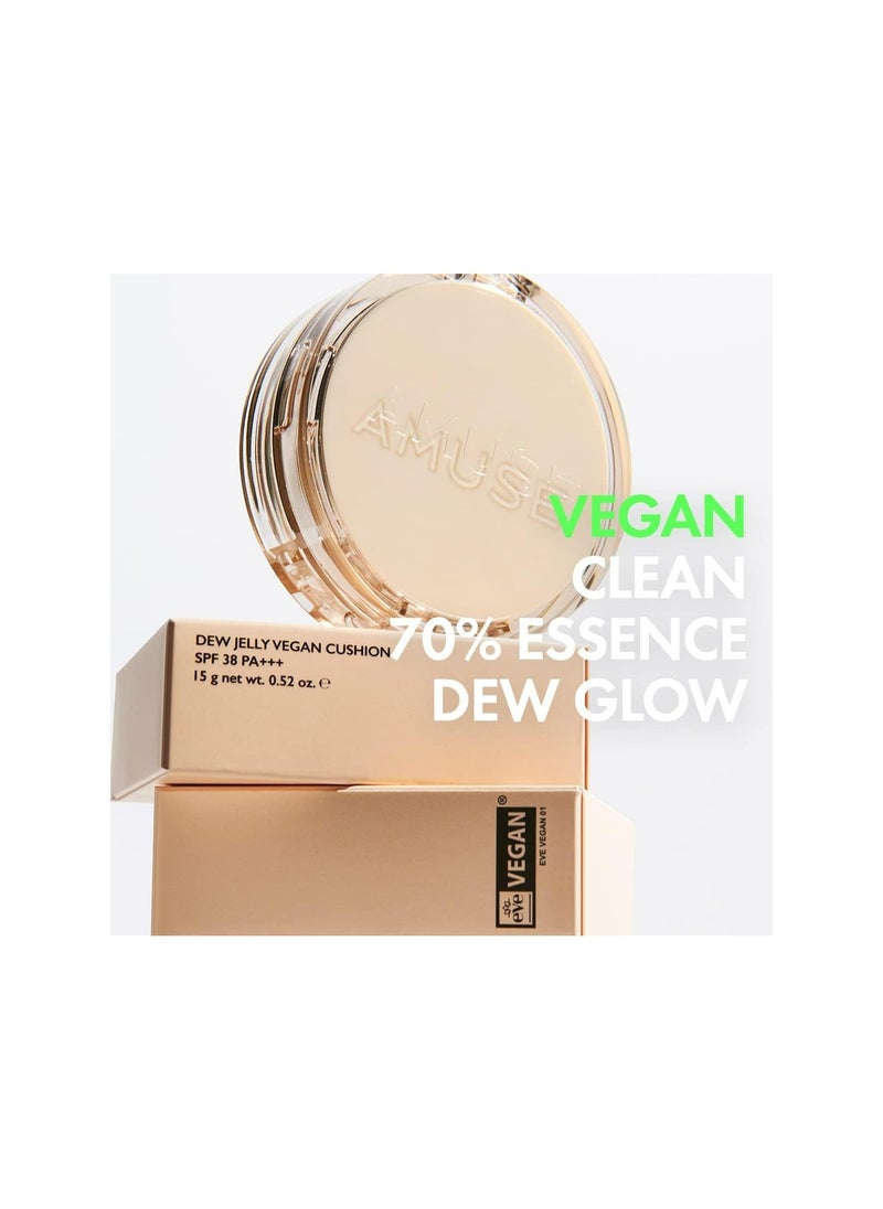 Amuse Dew Jelly Vegan Cushion Foundation Glow 1.5 CLEAR 15g  - Image 3