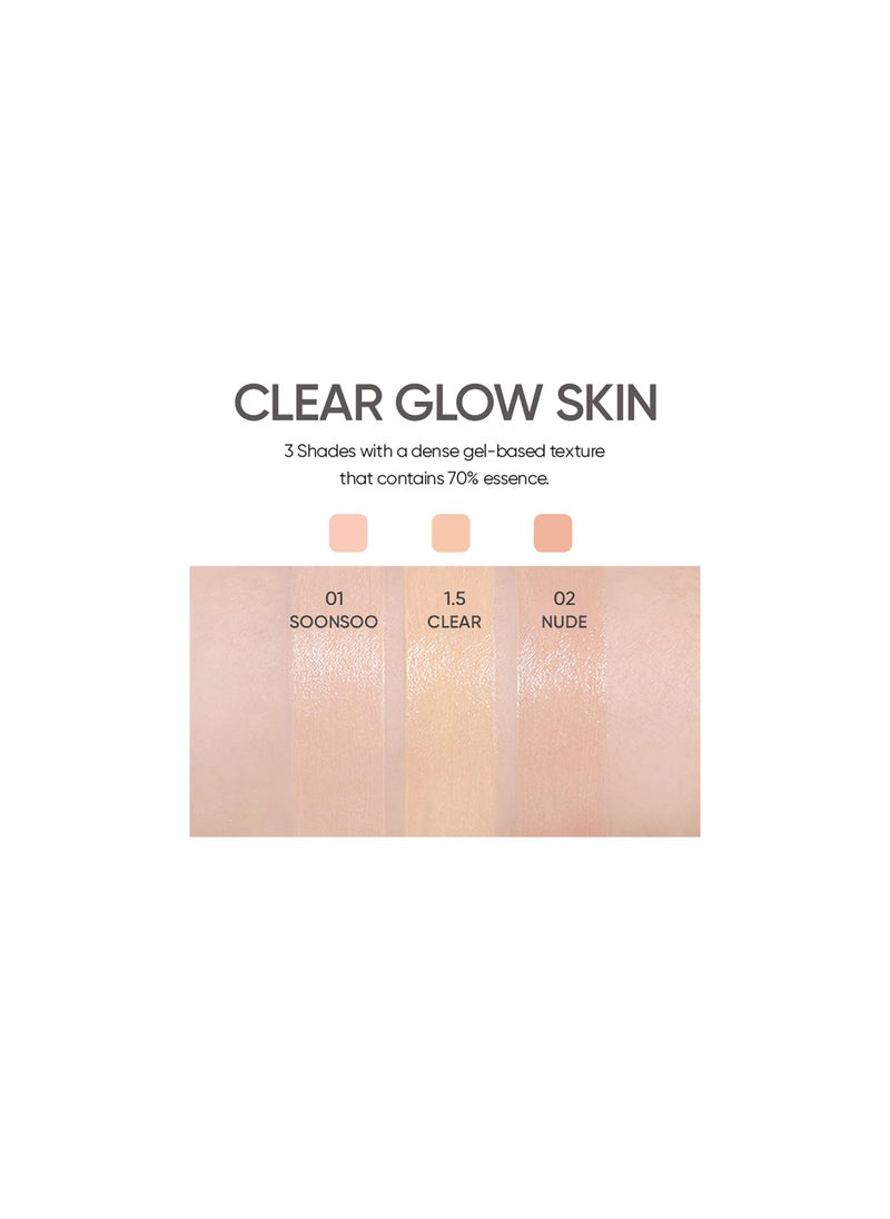 Amuse Dew Jelly Vegan Cushion Foundation Glow 1.5 CLEAR 15g  - Image 5