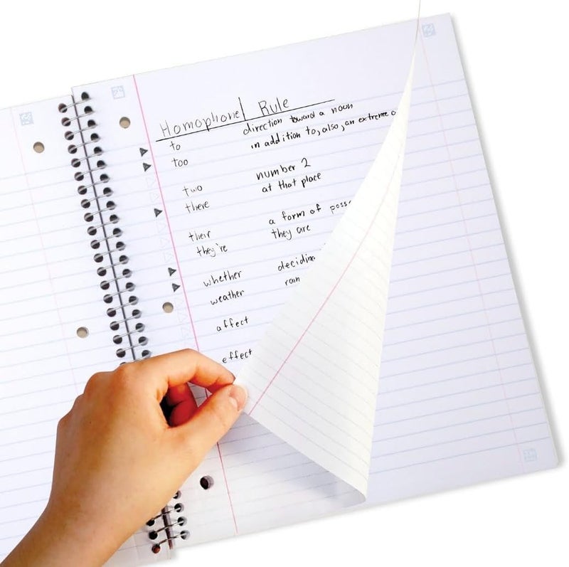 Five Star Spiral Notebook + Study App, 1 Subject, Wide Ruled Paper, 8" x 10-1/2", 100 Sheets, Fights Ink Bleed, Water Resistant Cover, Vivid Yellow (930010CJ1) - Image 3