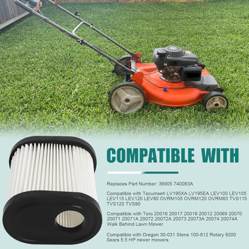Podoy 36905 Air Filter Compatible with Tecumseh 740083A 751-11122 LV195EA Toro Recycler 22 GTS 6.5HP 20016 20017 20018 Lawn Mower (Pack of 5) - Image 5