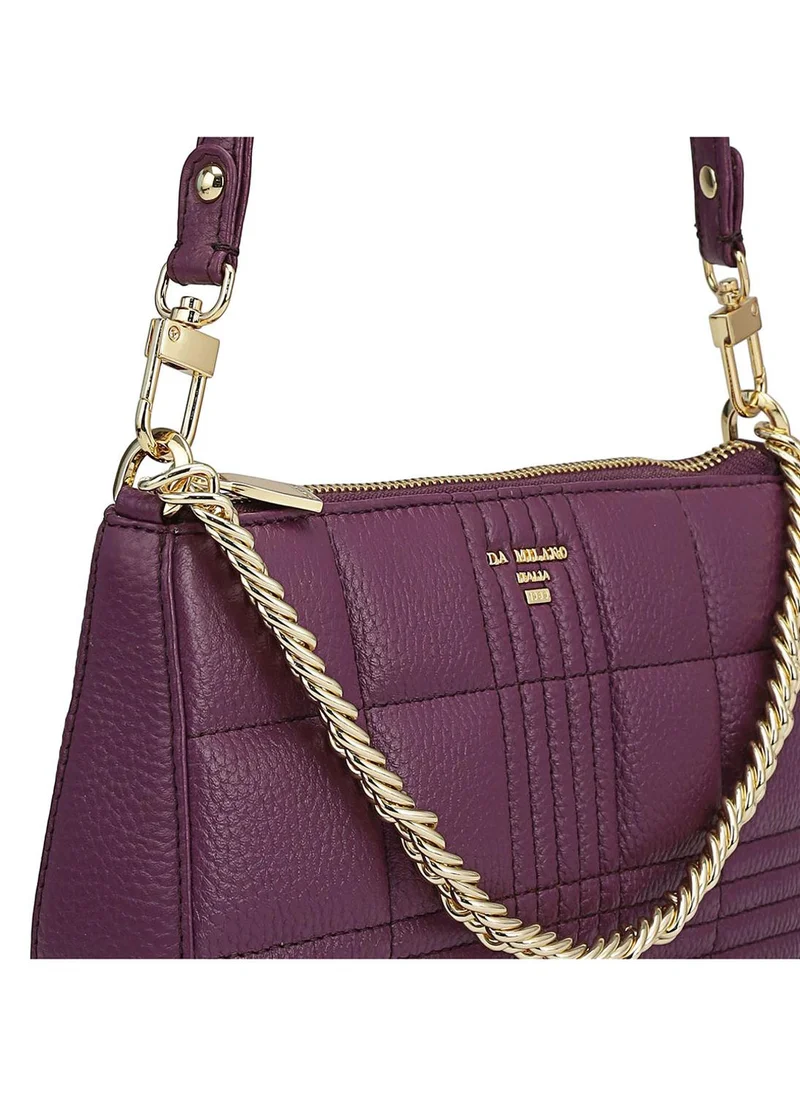 Da Milano  Da Milano Genuine Leather Purple Sling Bag for Women | Best Price UAE
