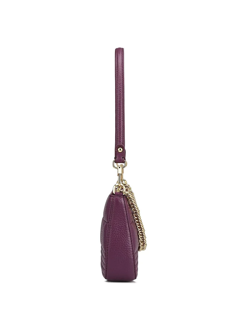 Da Milano  Da Milano Genuine Leather Purple Sling Bag for Women | Best Price UAE